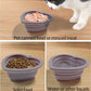 Fold Dog Bowls Silicone Love Shape, Portable Pet Feeding Watering Dish for Walking Parking Traveling(Dark Purple)